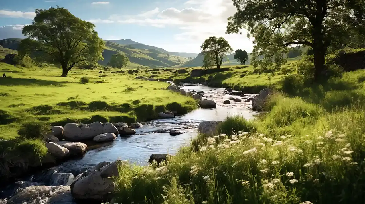 Paysage naturel traversé par une rivière